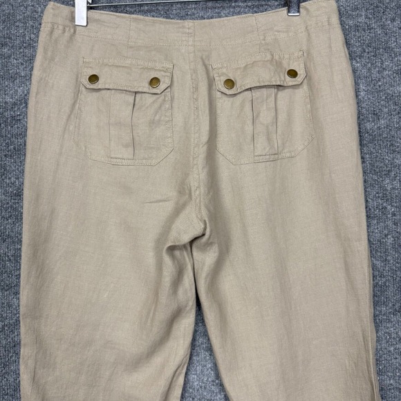 Cynthia Rowley Pants Womens 8 Khaki 100% Linen Adjustable Length NWT Lagenlook - Picture 11 of 15